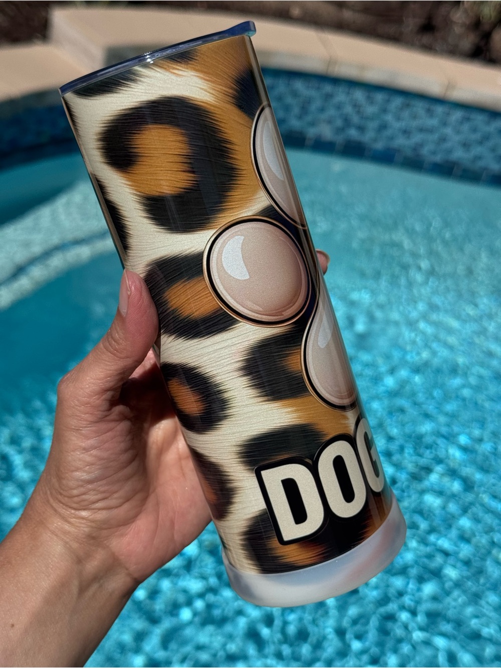 Dog Mama tumbler leopard cheetah print pattern - Picture 6 of 12
